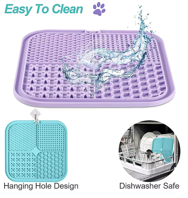 Silicone Slow Feeder & Lick Mat for Dogs & Cats