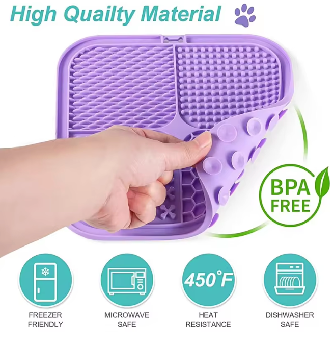 Silicone Slow Feeder & Lick Mat for Dogs & Cats