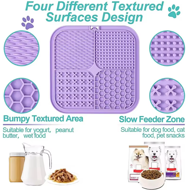 Silicone Slow Feeder & Lick Mat for Dogs & Cats